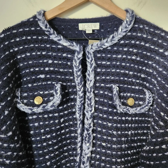 NWT J. Crew | Cropped Wool Blend Lady Jacket in Marled Yarn - Size XL - Picture 3 of 14